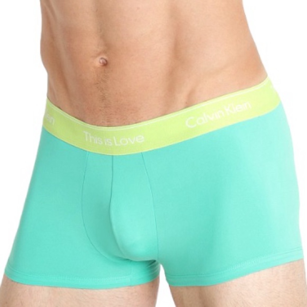 Calvin Klein Men's Green This Is Love Trunk Underwear Athleisure Pride